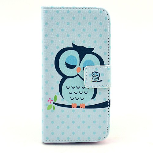 Sleeping Owl on The Tree Pattern PU Leather Full Body Case for iPhone 6