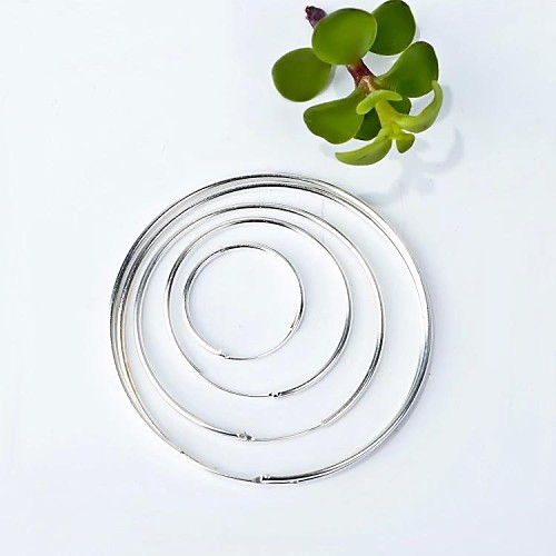 Women's Exaggerating S925 Silver Round Earrings 2 pcs (1 pair)