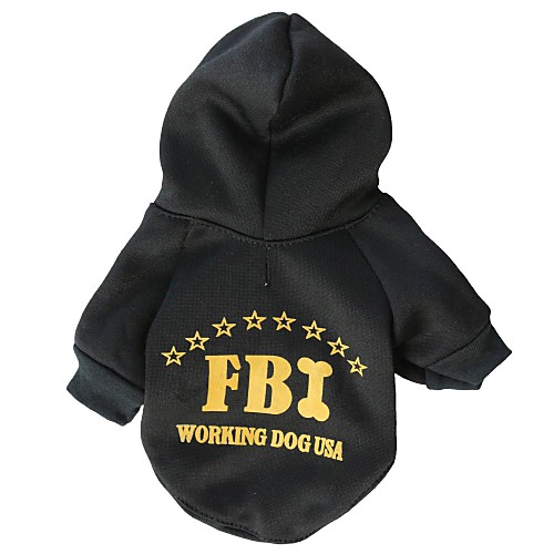 FBI Pattern Fleeces Hoodies T-Shirt for Dogs(Black Assorted Sizes)