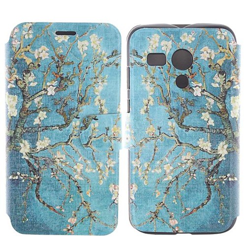 The Old Tree Flower Pattern PU Full Body Case with Card Slot for Motorola MOTO G