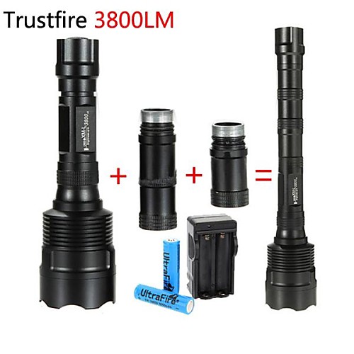 LT-BG T6 New Design 5-Mode 3×Cree XM-L LED Flashlight(3000LM,2x18650,Black)