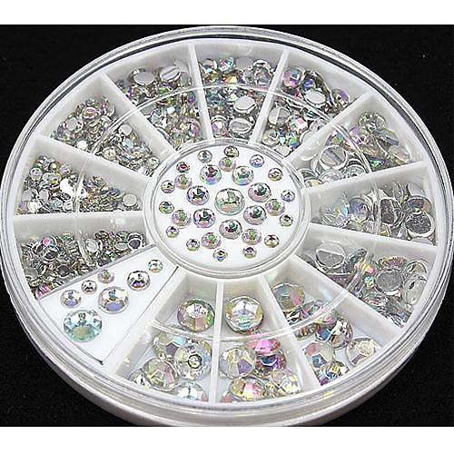 4 размер 300pcs Nail Art Советы кристалл блеск горный хрусталь украшения колеса