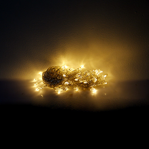 10m 100 светодиодов Рождество Хэллоуин декоративные фонари праздничные полосы света-обычные теплые белые огни строки (220)