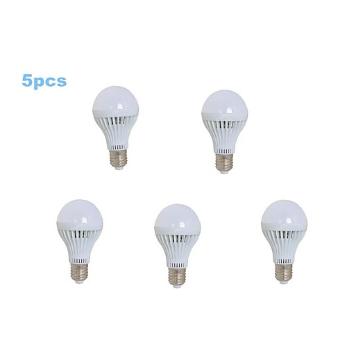 5pcs 3W E27 10X2835SMD 200-270LM 3000-3500K/6000-6500K Warm/Cold White Color Light LED Ball Bulb (110V)