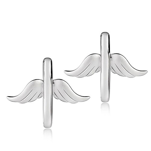 Female's Angel Shape S925 Silver Pendant Necklace 2 pcs