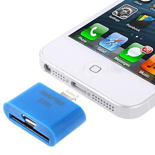 2 in 1 Micro USB and 30 Pin Female to 8 Pin Male Adapter for iPhone 5 iPad mini iTouch 5 iPad 4(Assorted Colors)