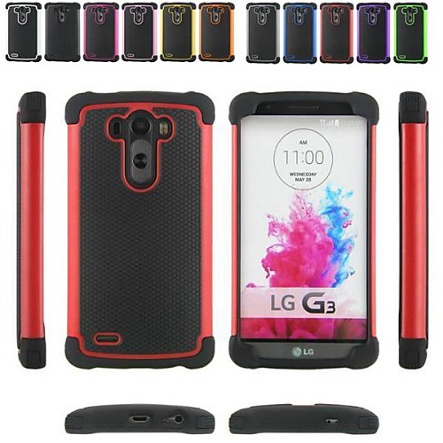 Two-in-One Football Grain Design PC and Silicone Case for LG G3 (Assorted Colors)