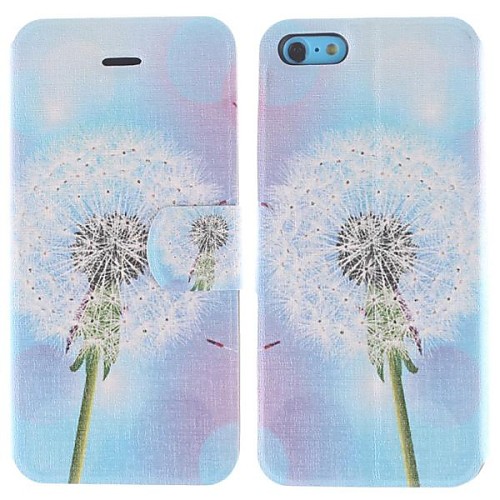 Beauty of The Dandelion Pattern Full Body Case with Stand and Card Slot for iPhone 5C