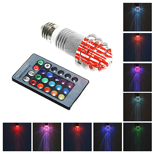E27 3W 240lm RGB света водить свечки с дистанционным управлением (AC85-265V)
