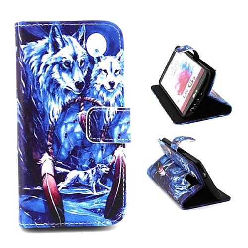 The Arctic Wolf Pattern PU Leather Full Body Case with Stand and Money Holder for LG G3