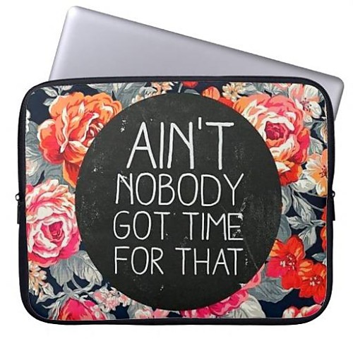 Elonbo Ain't Nobody Got Time for That 13'' Laptop Neoprene Protective Sleeve Case for Macbook Pro/Air Dell HP Acer