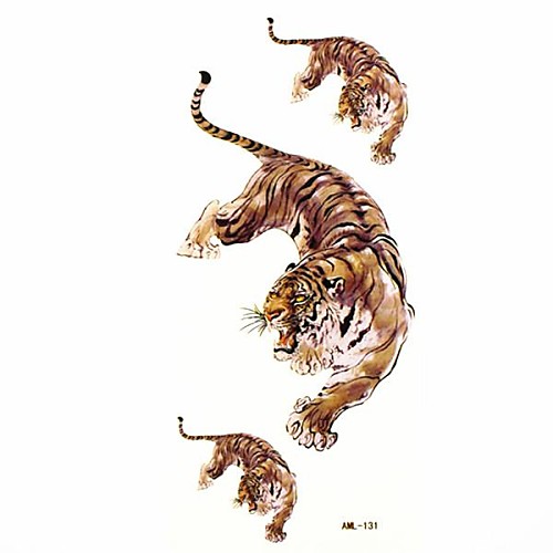 Waterproof Tiger Temporary Tattoo Sticker Tattoos Sample Mold for Body Art(18.5cm8.5cm)