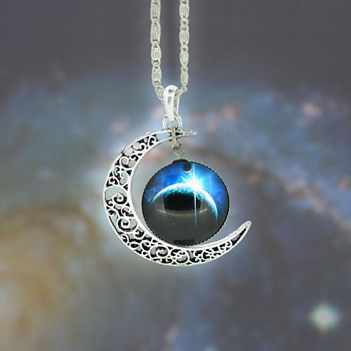 галактика звезда луна время драгоценный камень ожерелье женщин