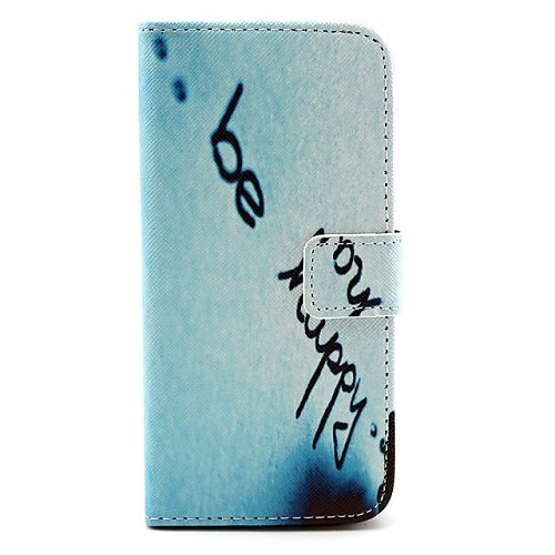 Be Happy Letter Pattern PU Leather Full Body Cover with Stand for iPhone 6