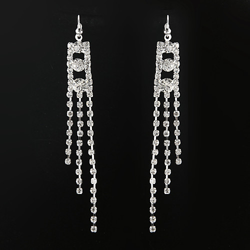 Classic Rectangle Tassel Shape Drop Earring(1 Pair)