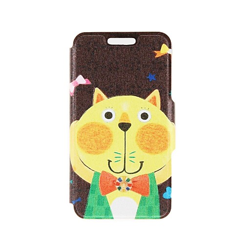 Kinston Cat with Bow Pattern PU Leather Full Body Case with Stand for Huawei P6