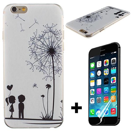 Dandelion and Lovers Pattern Hard with Screen Protector Cover for iPhone 6