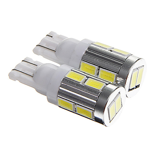 T10 5W 400lm 6000-6500k 10-SMD 5730 привели прохладный белый свет автомобиля номерного знака / инструмента / настольная лампа (dc12v 2шт)