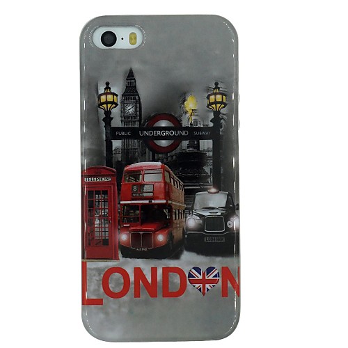 The Charming London City Pattern TPU Material Soft Back Cover Case for iPhone 5/5S