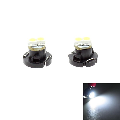 T4.2 0,5 Вт 2x3528 SMD LED 30lm 6000K Белый лампочки для автомобиля борту тире кластера манометры приборной лампы (DC 12V, 2-Pack)