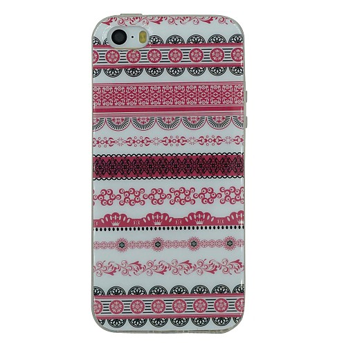 Pure Folk Style Pattern TPU Material Soft Back Cover Case for iPhone 5/5S