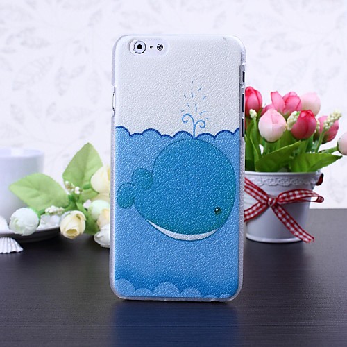 Cute Whale Pattern Litchi Texture Plastic Hard Case for iPhone 6