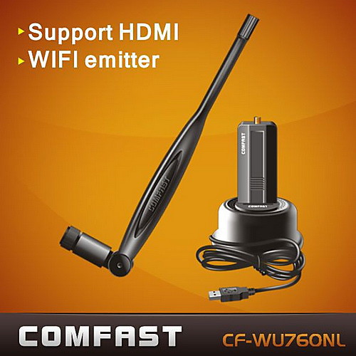 comfast CF-wu760nl адаптер WiFi 150 Беспроводной USB сетевая карта с поддержкой антенна HDTV-черный