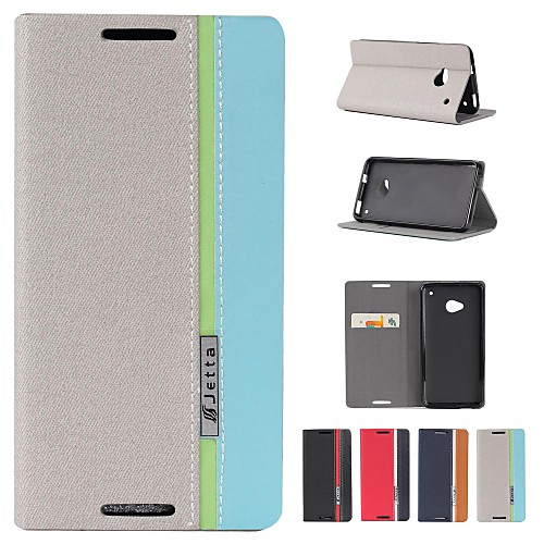 High Quality Assorted Colors PU Leather Full Body Case with Stand and Card Slot for HTC One M7(Assorted Colors)