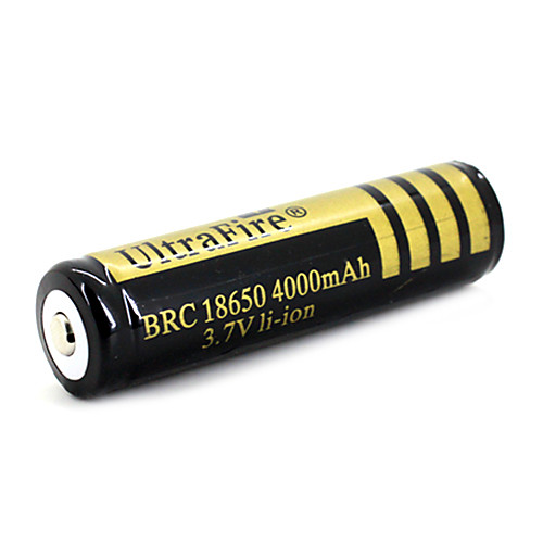 1шт Ultrafire 18650 4000mAh 3.6-4.2V ПП протектора литиевая аккумуляторная батарея черный