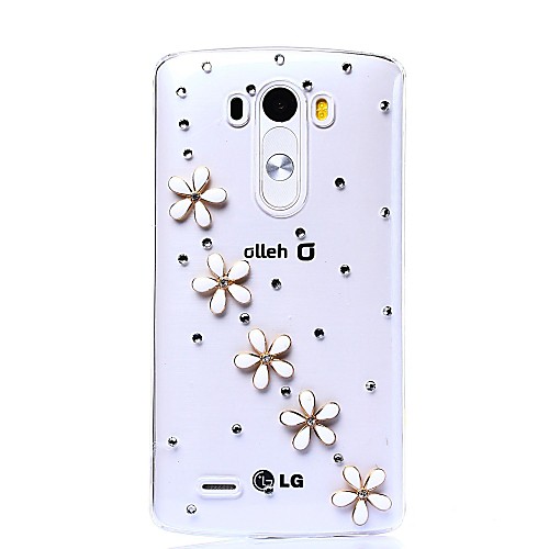 DIY Pretty Flowers with Rhinestone Pattern Plastic Hard Case for LG G3