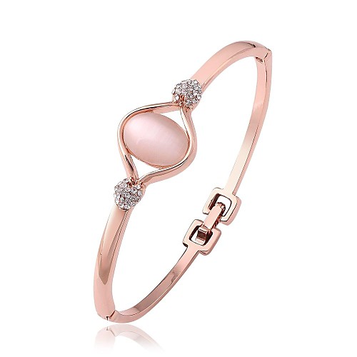 Women's Rose Gold Plated Ellipse Drill Bracelet