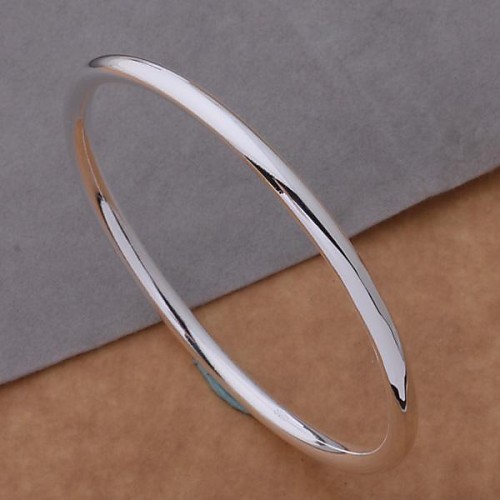 New Fashion Jewelry Women's  925 Sterling Silver Plated Charm Bangle BB-055