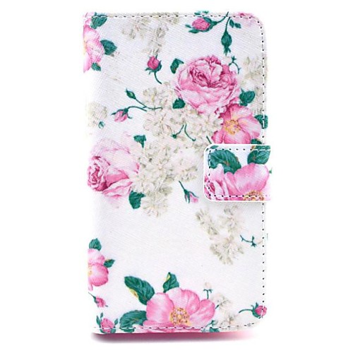 Rose Flower Pattern Full Body Case with Card Slot for HuaWei Y300