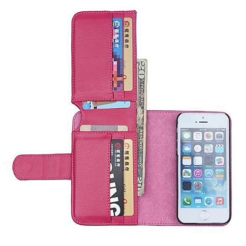 NEW Color Leather Wallet Full Body Cases with Stand for iPhone 5/5S(Assorted Colors)