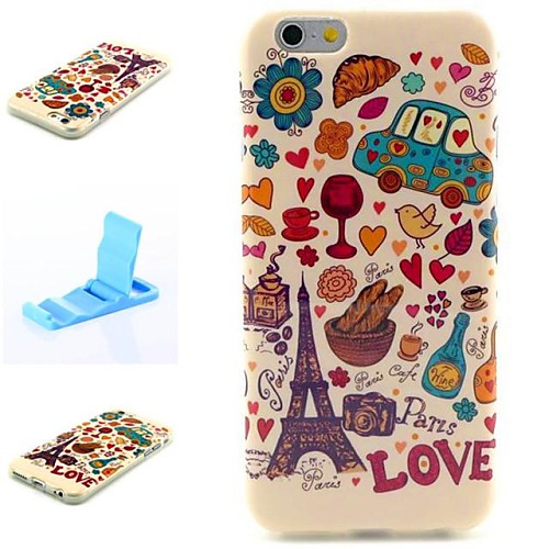 Love Pattern Silicone Soft Cover and Mini Diaplay Stand for iPhone 6