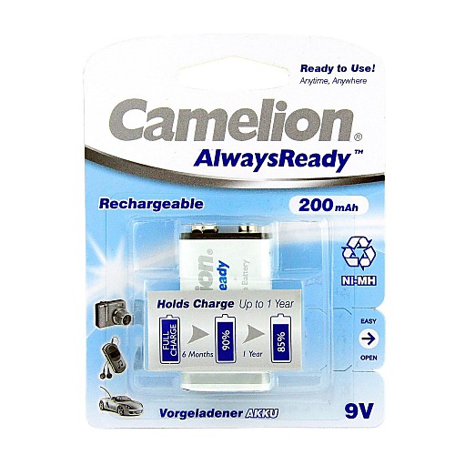 Camelion alwaysready 200mAh низкий саморазряд Ni-MH 9В аккумулятор (1шт)