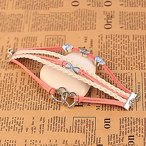 Fashion Individual Heart Infinite Handmade Leather Warp Bracelet(1 Pc)