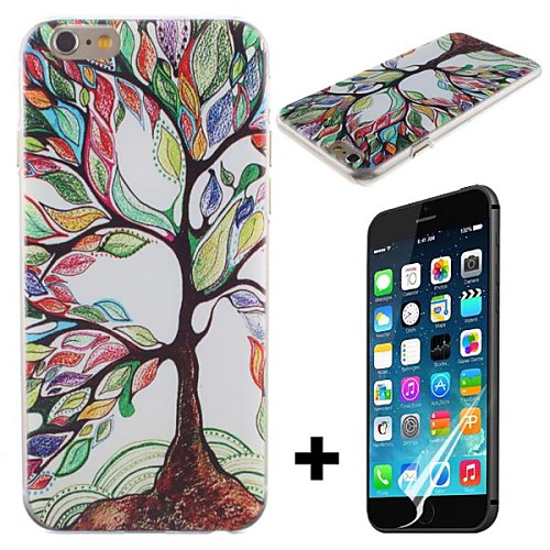 Colorful Tree of Life Pattern Hard with Screen Protector Cover for iPhone 6