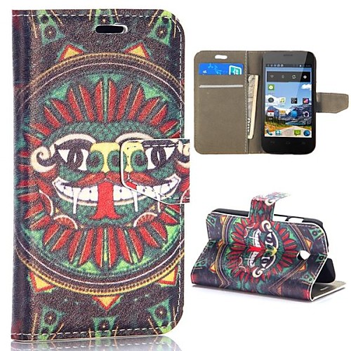 Mysterious Animal Pattern Wallet Style Magnetic Flip Stand PCPU Leather Case for HuaWei Ascend Y330