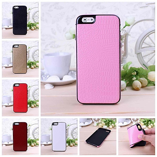 Crocodile Grain Leather and Silicone Soft Case for iPhone 6(Assorted Colors)