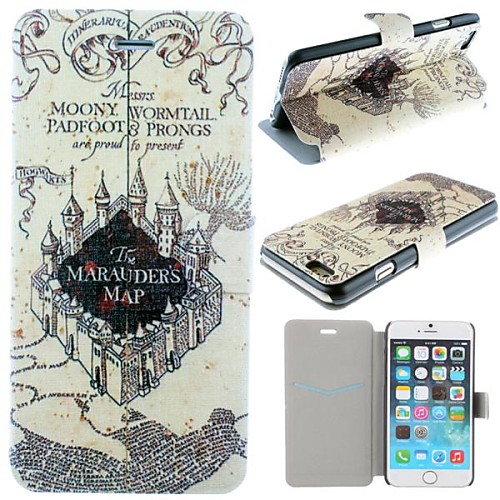 Marauder's Map Harry Potter Movie Series Pattern PU Leather Full Body Cover with Card Slot for iPhone 6