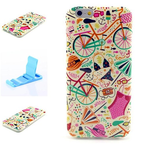 Anchor Pattern Silicone Soft Cover and Mini Diaplay Stand for iPhone 6