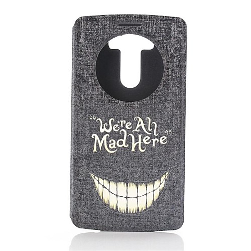 Cartoon Crazy Teeth Pattern One Window Clamshell PU Leather Full Body Case for LG G3