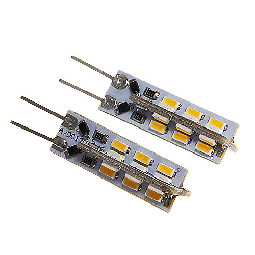 g4 1.5w 3014smd 120lm 3000K теплый белый свет водить пятна лампочку (dc12v 2шт)