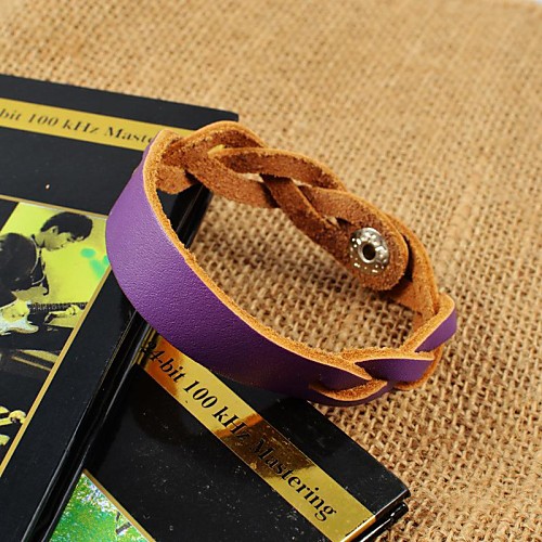 Fashion Women's Purple PU Leather Bracelets