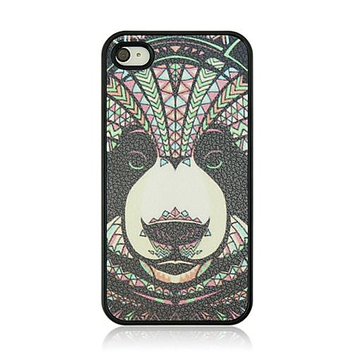 Panda Leather Vein Pattern Hard Case for iPhone 4/4S