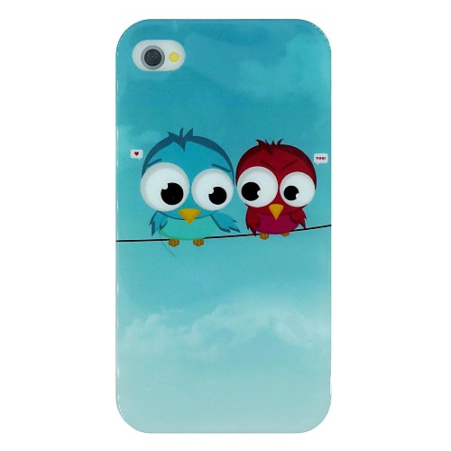 Two Birds on The Line TPU Material Soft Back Cover Case for iPhone 4/4S