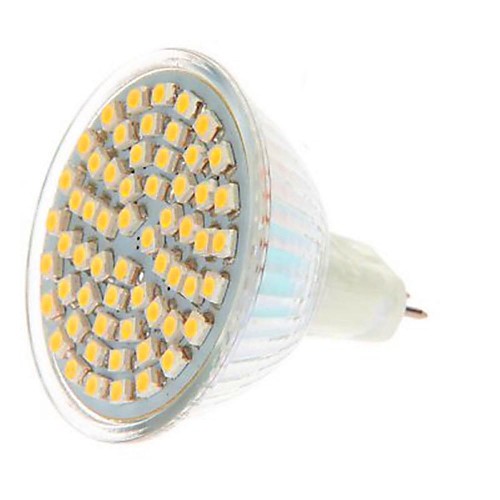 mr16 (gu5.3) 3w 60x3528smd 270lm 2800-3200K теплый белый свет водить пятна лампочку (110-130V)