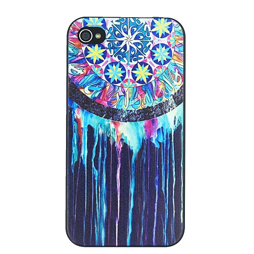 Folk Style Splash-ink Painting Pattern PC Hard Back Cover Case for iPhone 4/4S