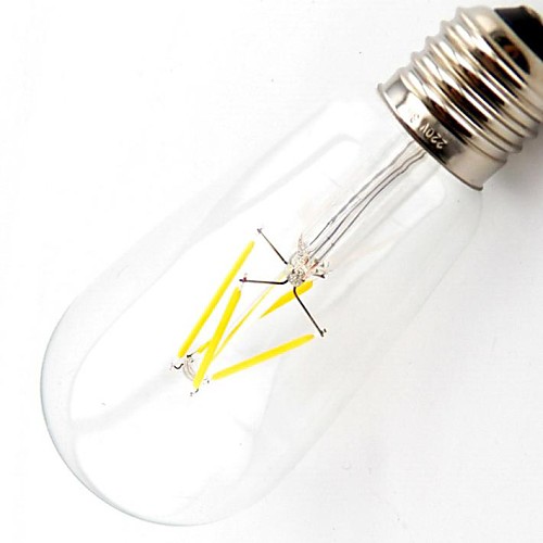 Dimmable ST64 E27  4W 4XCOB Epistar 400LM 2800K-3200K Warm White LED Filament Bulb(AC 110V)